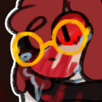 an animated gif of shelby from vampires smp as a werewolf. she has blood on her hands and cloak.